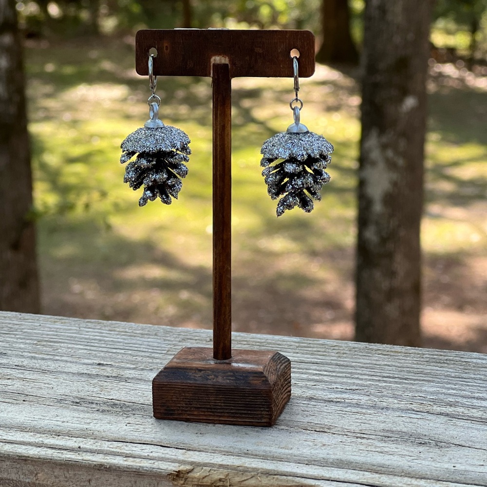 Pinecone Christmas earrings